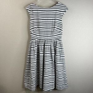 Slate and Willow Womens Dress‎ 0 Striped Open Bow Back Cap Sleeve Black White